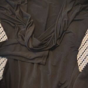 JustFab Black Jumpsuit with Draped Neckline